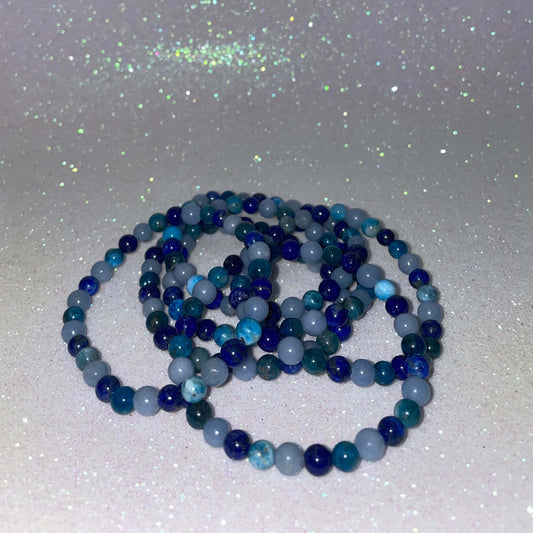 Angelite/Apatite/Lapis Lazuli Bracelet